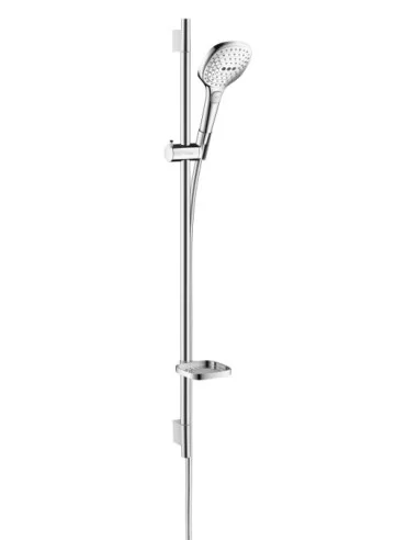 Dušo komplektas su aukštu laikikliu Raindance Select E 120 3jet. 90cm chromas, Hansgrohe