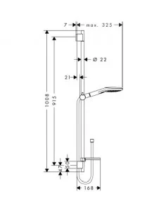 Dušo komplektas RAINDANCE Select E 120 Unica's Puro 90 cm, HANSGROHE
