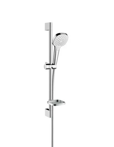 Dušo komplektas su aukštu laikikliu ir muiline Croma Select E Vario 3 jet 65cm chromas/baltas, Hansgrohe