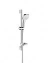 Dušo komplektas su aukštu laikikliu ir muiline Croma Select E Vario 3 jet 65cm chromas/baltas, Hansgrohe