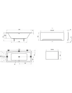 Vonia FORMY 02 180x80 sniego baltumo, RAVAK