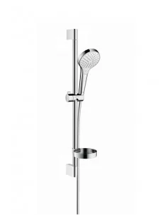 Dušo komplektas su aukštu laikikliu ir muiline Croma Select S Vario 3jet 65cm chromas/baltas, Hansgrohe