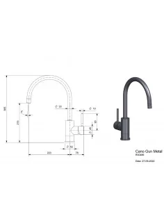 Maišytuvas plautuvės Cano Gun Metal, tamsiai pilko metalo sp., REGINOX