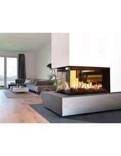 Dujinis židinys EROS M, trijų pusių stiklu (904x412x904xh400)
