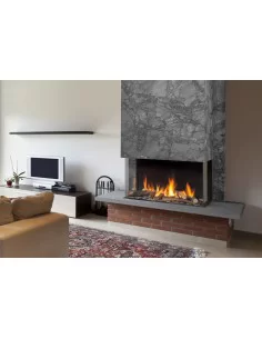 Dujinis židinys NV120H F3, aukštu trijų pusių stiklu (1124x242x614)