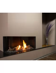 Dujinis židinys NV120H F2 L, aukštu kampiniu kairės pusės stiklu (242x1094xh614)