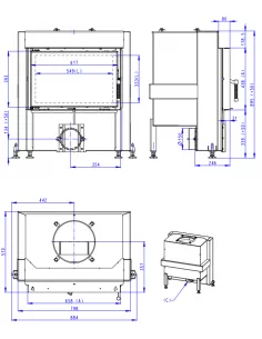 Plieninis židinio ugniakuras Romotop Dynamic D3H01 66.44.01