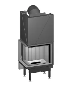 Plieninis židinio ugniakuras Spartherm Premium V-2L-55h, su kampiniu stiklu kairėje