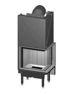 Plieninis židinio ugniakuras Spartherm Premium V-2R-55h, su kampiniu stiklu dešinėje