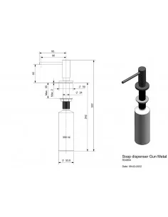 Dozatorius skysto muilo, tamsiai pilkos metalo sp., REGINOX