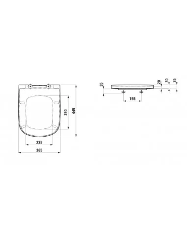 Dangtis unitazo PALOMBA, su SoftClose, Laufen