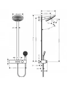 Dušo komplektas 260 2jet Pulsify S, chromas, HANSGROHE