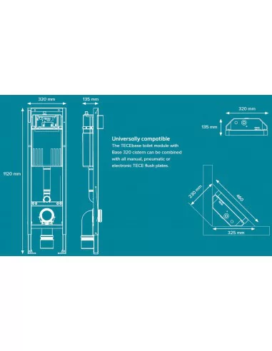 TECEbase WC rėmas 320mm