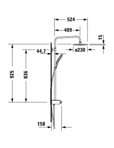 Dušo sistema su termostatiniu maišytuvu Shelf 1050, Duravit