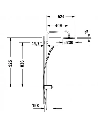 Dušo sistema su termostatiniu maišytuvu Shelf 1050, Duravit