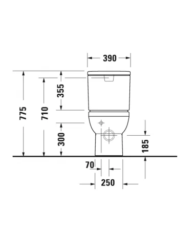 Unitazas pastatomas Durastyle Rimless su Soft close dangčiu, DURAVIT