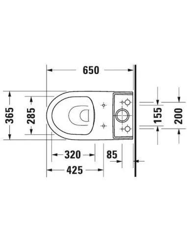 Unitazas pastatomas Durastyle Rimless su Soft close dangčiu, DURAVIT
