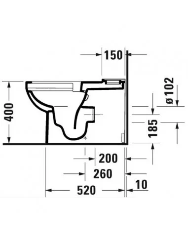 Unitazas pastatomas Durastyle Rimless su Soft close dangčiu, DURAVIT