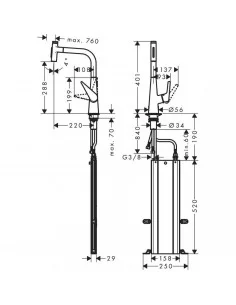 Maišytuvas plautuvei TALIS SELECT 300 M51, HANSGROHE