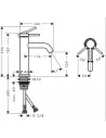 Praustuvo maišytuvo Tecturis S 110, brėžinys, Hansgrohe