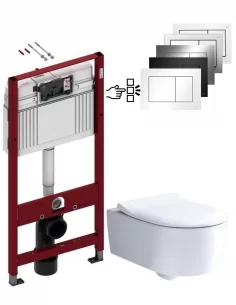Pakabinamas unitazas Villeroy & Boch AVENTO su TECEbase rėmu ir nuleidimo plokštele
