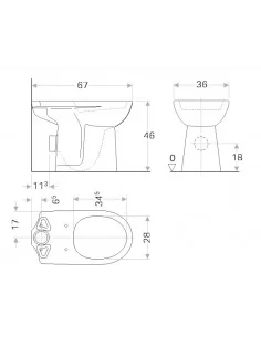 Unitazas pastatomas neįgaliesiems Selnova Comfort, GEBERIT