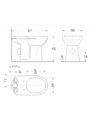 Unitazas pastatomas neįgaliesiems Selnova Comfort, GEBERIT
