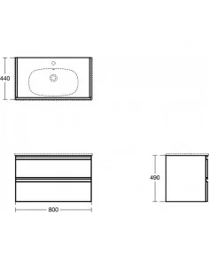 Spintelė Tesi 80cm, juoda mat., IDEAL STANDARD