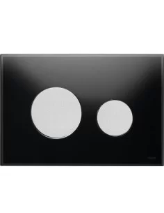 Nuleidimo plokštelė TECEloop stikliniu juodu paviršiumi, mat. chromo mygtukais