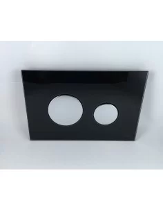 Nuleidimo plokštelė TECEloop stikliniu juodu paviršiumi, chromo mygtukais