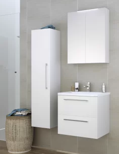 Spintelė SCANDIC su veidrodžiu 60 cm, balta, Raguvos Baldai