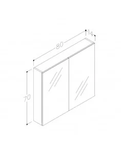 Spintelė SCANDIC su veidrodžiu 60 cm, juoda, Raguvos Baldai