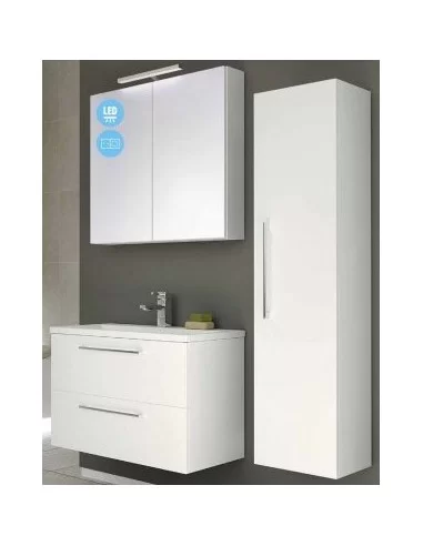 Spintelė SCANDIC 60 su veidrodžiu ir LED apšvietimu, balta, Raguvos Baldai