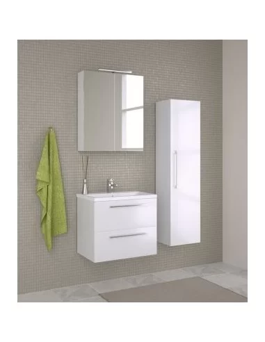 Spintelė su praustuvu SCANDIC 61cm, 2 stalčiai, balta, Raguvos Baldai