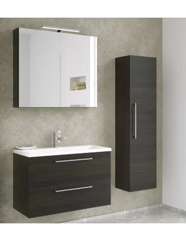 Spintelė su praustuvu SCANDIC 61cm, juodas ąžuolas, Raguvos Baldai