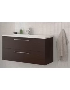 Spintelė su praustuvu SCANDIC 81cm, 2 stalčiai, juoda, Raguvos Baldai