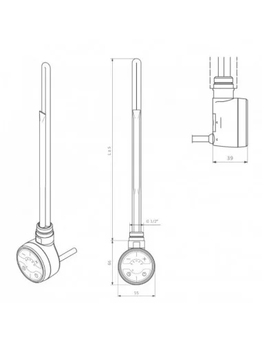Elektrinis rankšluosčių džiovintuvas WIX TWIST 1110x500 mm, Terma