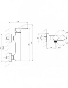 Sieninis dušo maišytuvas Eleganta, Blizgus chromas, RAVAK