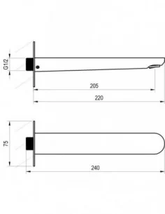 Snapelis voniai EL 027.00, Juodas matinis, RAVAK
