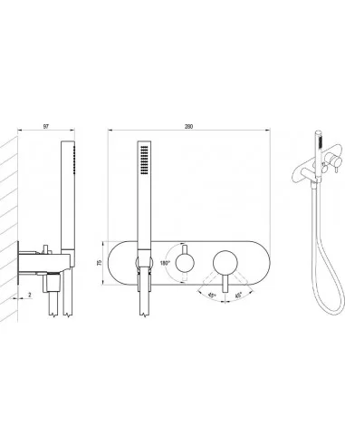 Trijų dalių maišytuvas ESPIRIT ES 068.00, Šlifuotas rožinis auksas, RAVAK