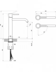 Maišytuvas ESPIRIT 250 mm su BeCool funkcija, Blizgus chromas, RAVAK