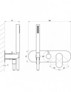 Maišytuvas Eleganta, be dušo, Šlifuotas grafito, RAVAK