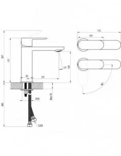 Praustuvo maišytuvas Chrome II 175 mm su BeCool funkcija, Juodas, RAVAK