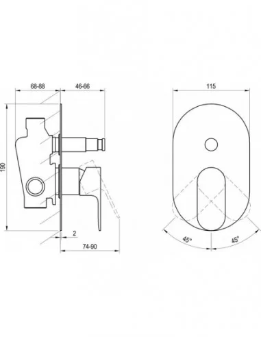 Potinkinis maišytuvas Eleganta EL 061.00, Baltas velvetas, RAVAK