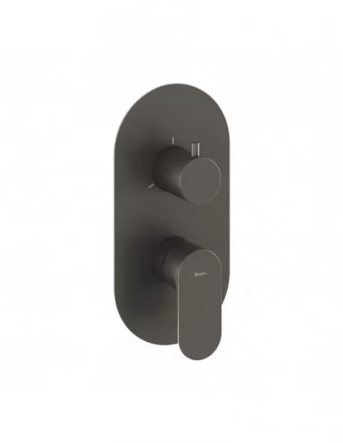 Trijų dalių maišytuvas Eleganta, BE dušo komplekto, Šlifuotas grafito, RAVAK