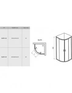 Dušo kabina Blix BLCP4 R550, Blizgus, RAVAK