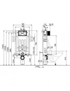 Potinkinis WC modulis W II montavimui prie tinkuoto paviršiaus, RAVAK