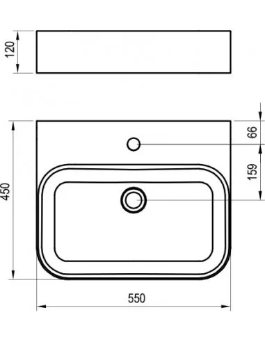Keraminis praustuvas Ceramic Slim Wall R, Balta, RAVAK