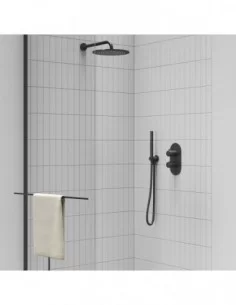 Dušo laikiklis su išvadu vandeniui 706.00, Juodas matinis, RAVAK