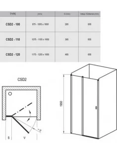 Dušo durys Chrome CSD2, Satinas, RAVAK